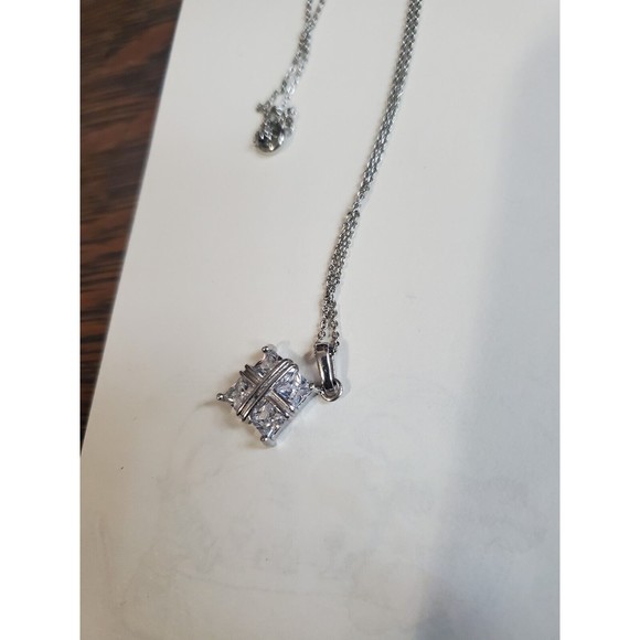 Cubic Zirconia Square Pendant and Necklace The Eberle Radiance Collection - Picture 5 of 10